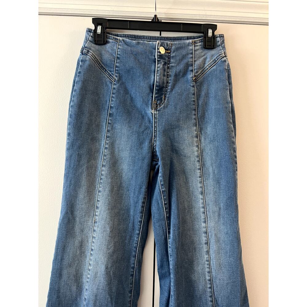 Free People We The Free Flare Wide Jeans High Rise size 26 Blue - Picture 3 of 8